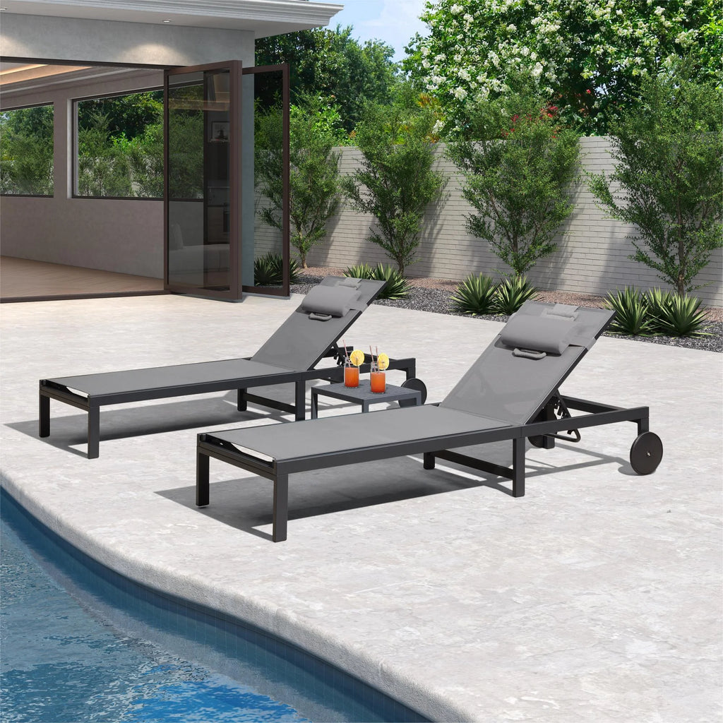 Adjustable Reclining Lounge Chair Set with Face Hole K9154