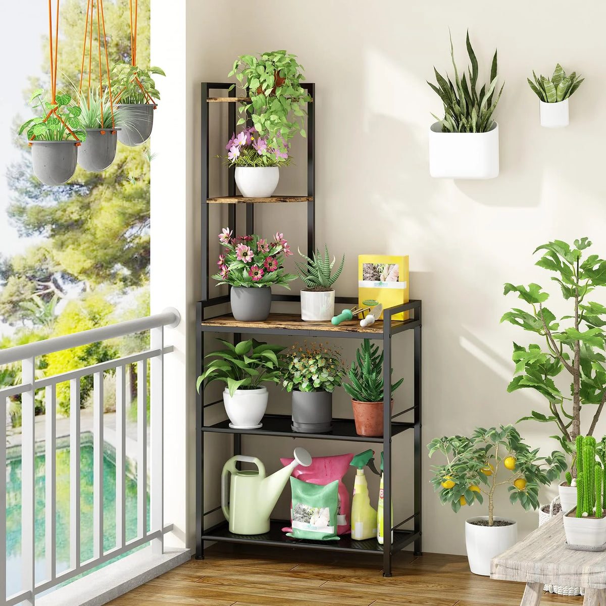 Black 5 Tier Corner Shelf F684623