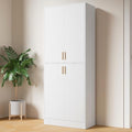 Gray 71" Tall Wood Storage Cabinet with Doors and Shelves H3920