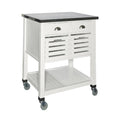 White 4 Drawer Wooden Kitchen Cart with Caster Wheels F2093