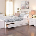 White Queen Bookcase Platform Storage Bed E128571