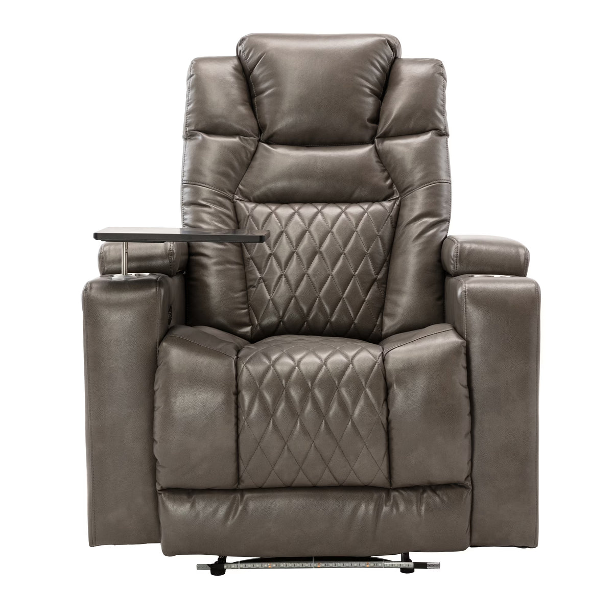 Power Motion Recliner with USB Charging Port and Hidden Arm Storage, 2 Cup Holders, 360° Swivel Tray Table F777720