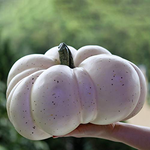 Large Artificial Pumpkin 12.6inch White Speckles J865381