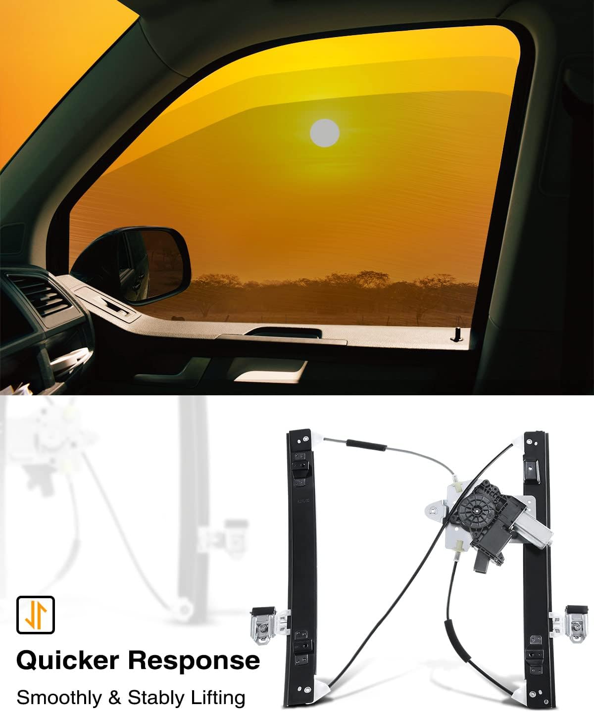 Power Window Regulator with Motor Compatible with Chevrolet Cruze Limited 2016 Cruze 2011-2015 Front Driver Side (7 Pins Only) Pack of 2 D980