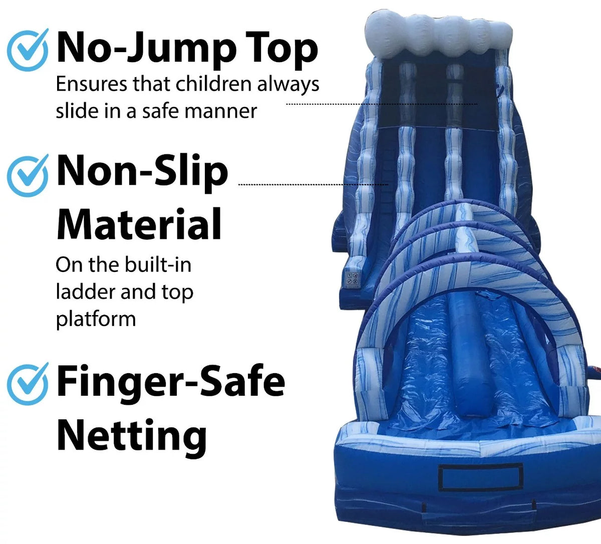 65' Commercial Inflatable Water Slide Blue Marble with Blower X862