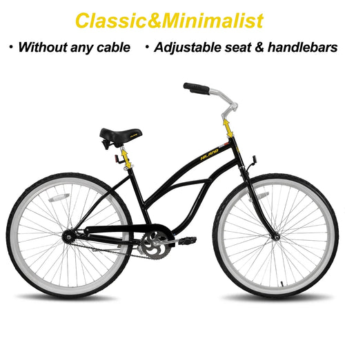 26 inch Red Black Blue Beach Cruiser Bike X5961