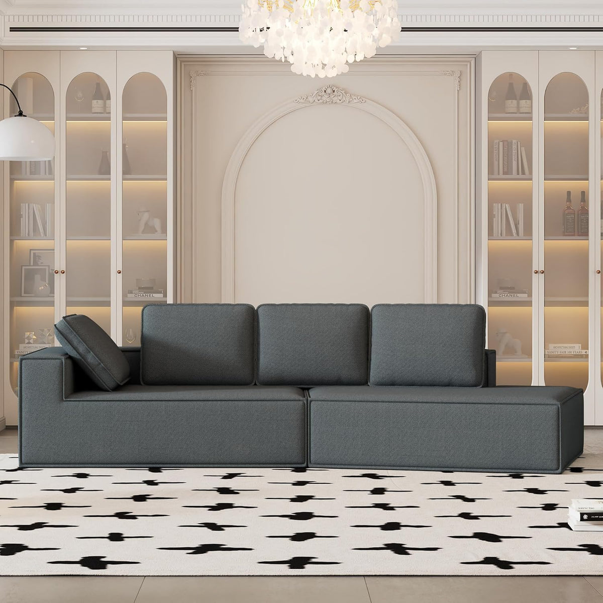 Grey Chaise Lounge Sofa Sleeper Sofa L97190