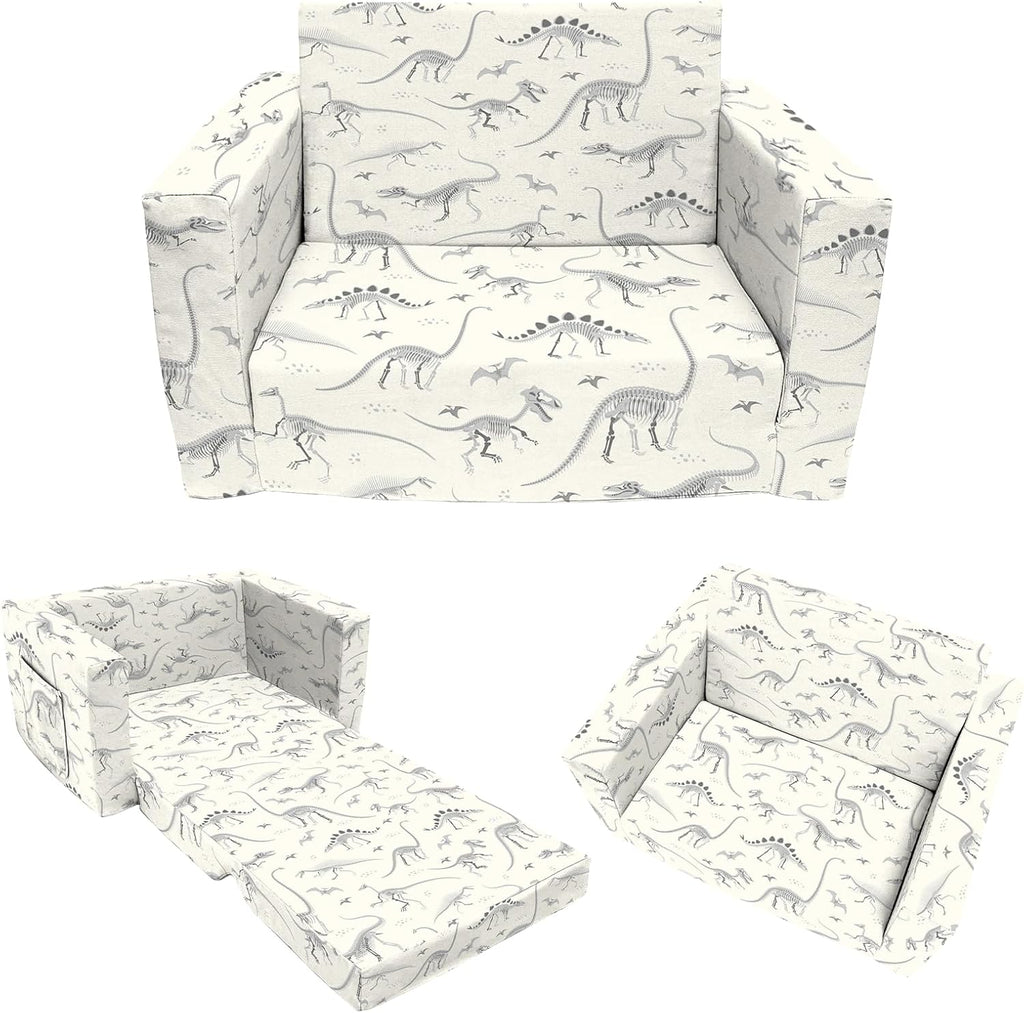 2 Seats Convertible Polyester Kids Sofa with Folding Sleeper M630269