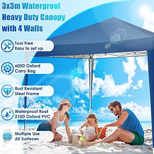 10x20 Pop Up Canopy Tent with 6 Sidewalls White E735916