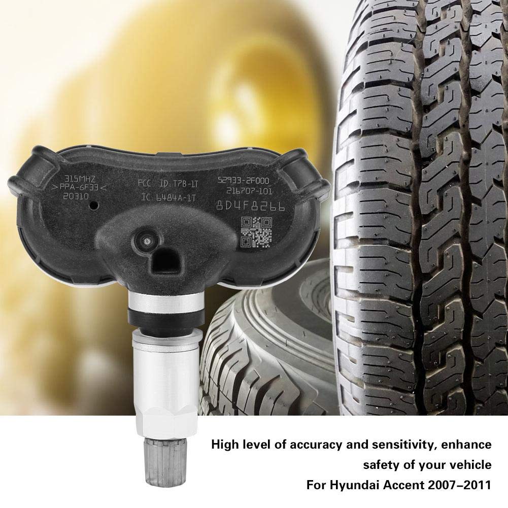 4pcs Car TPMS Tire Pressure Sensor Black Silver V466333