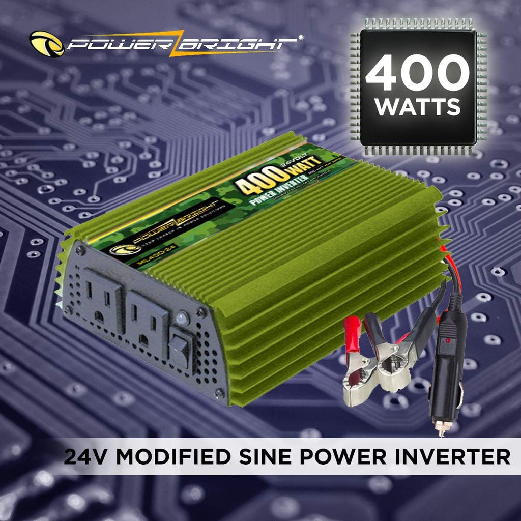 400 Watt 24V Modified Sine Wave Power Inverter with Dual 110V AC Outlets H8009