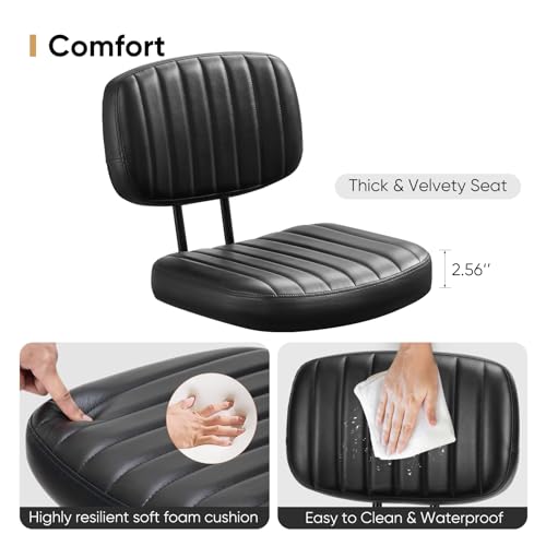 Deep Brown Height Adjustable PU Leather Swivel Office Chair I959