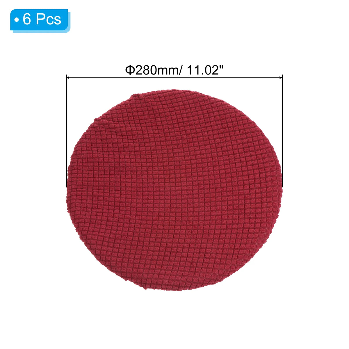 11" 6 Pack Wine Red Bar Stool Cover S433036