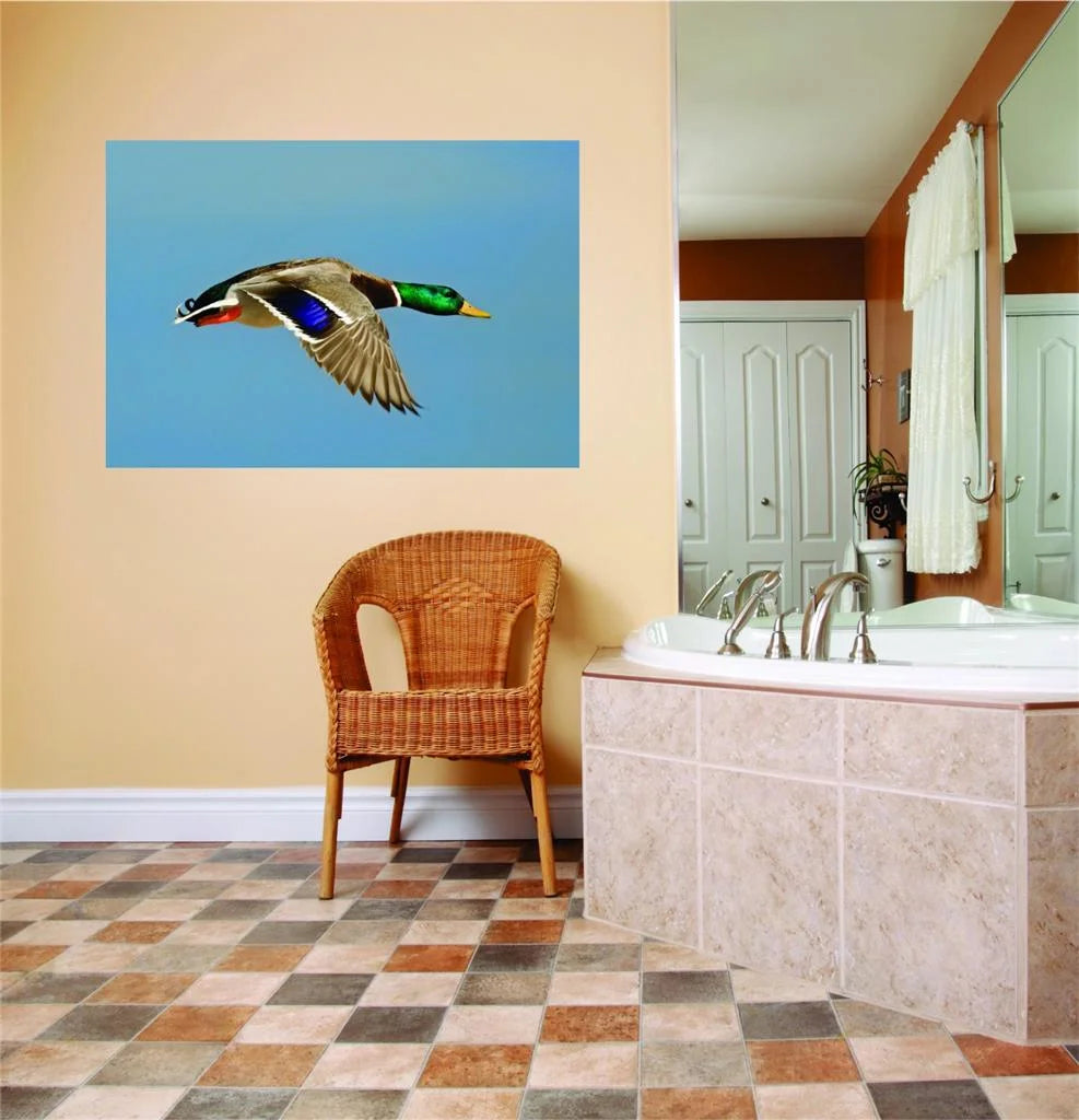 Flying Mallard Duck Wall Decal 18 In x 31 In D633489
