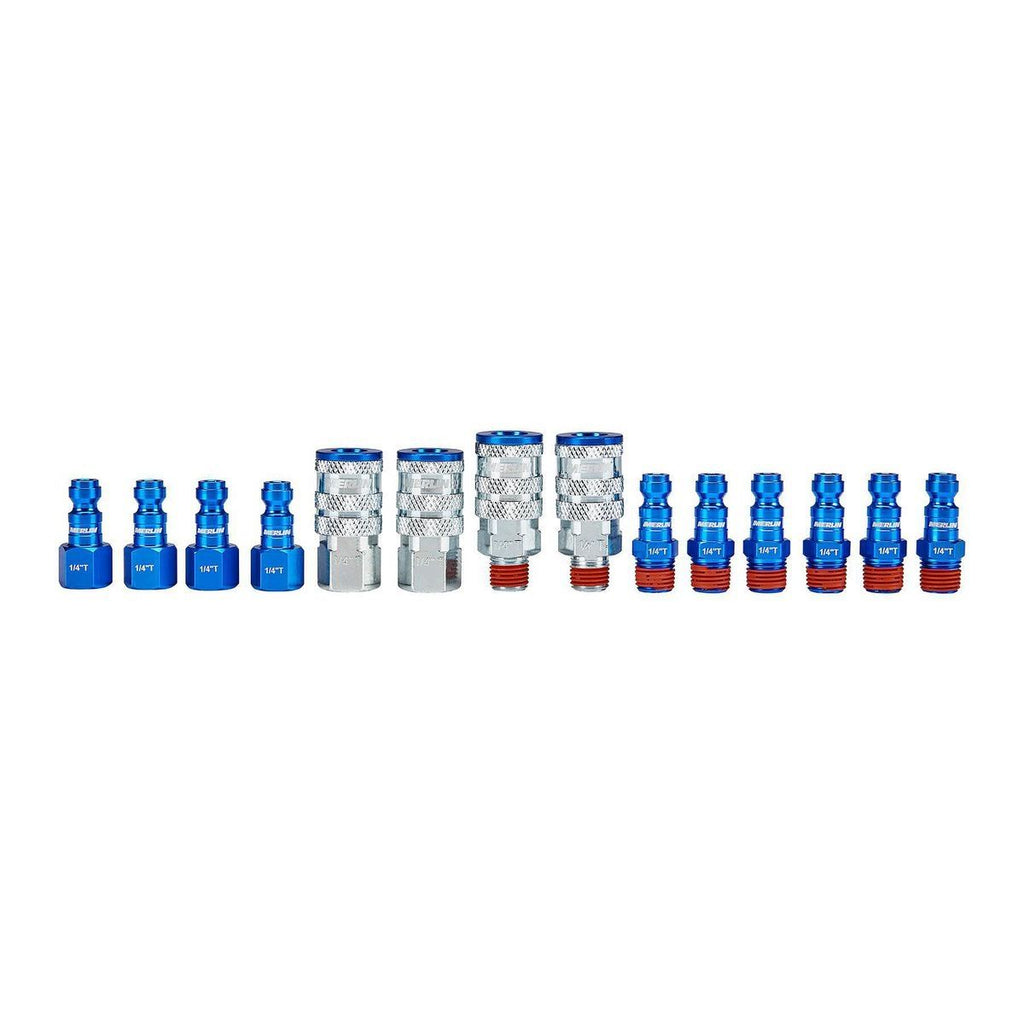 1/4 in. Color-Coded Automotive Coupler and Plug Set, 14-Piece J818