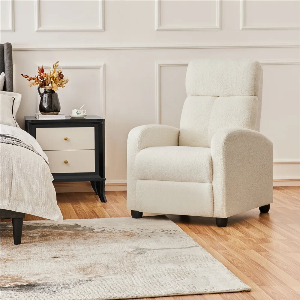 Adjustable Upholstered Boucle Recliner Chair A64181