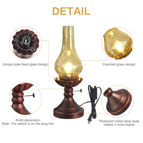 Vintage Crackled Glass Table Lamp Q900783