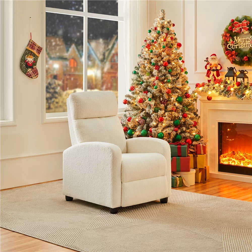 Adjustable Upholstered Boucle Recliner Chair A64181
