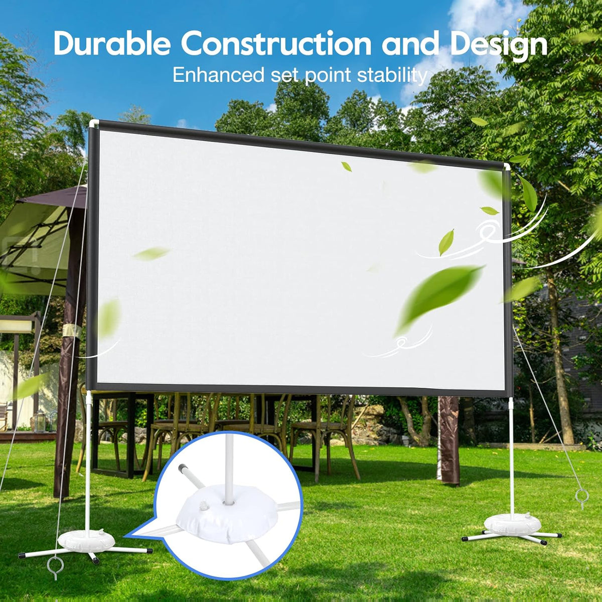 120 inch 16:9 4K Portable Projector Screen with Stand and Carry Bag S707711