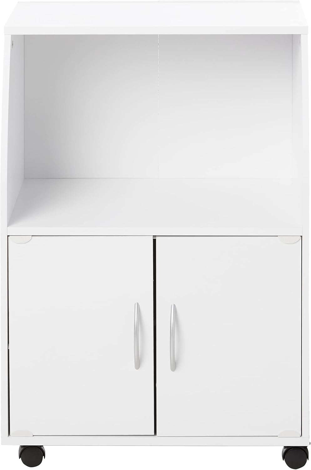 White Microwave Cart with Two Doors and Shelf C22882