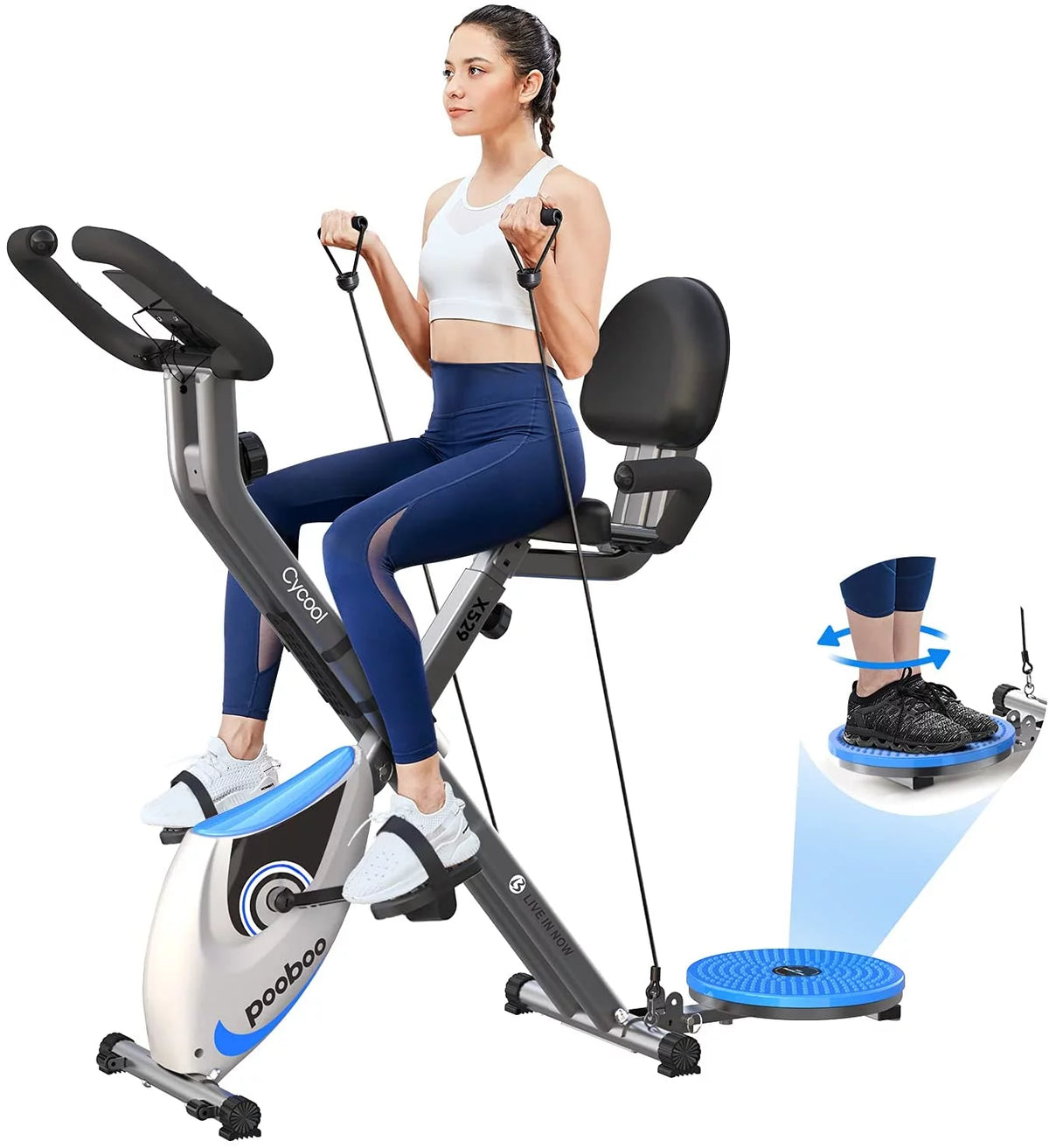 Foldable Magnetic Indoor Cycling Bike 220 lbs Capacity E505593