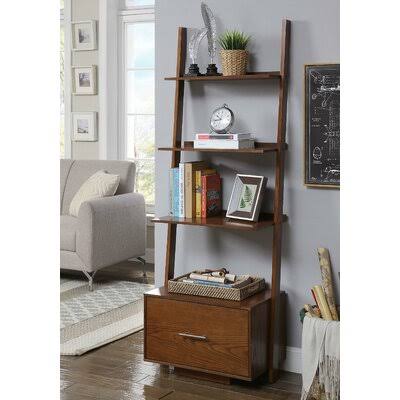 Dark Walnut Ladder Bookcase L3304