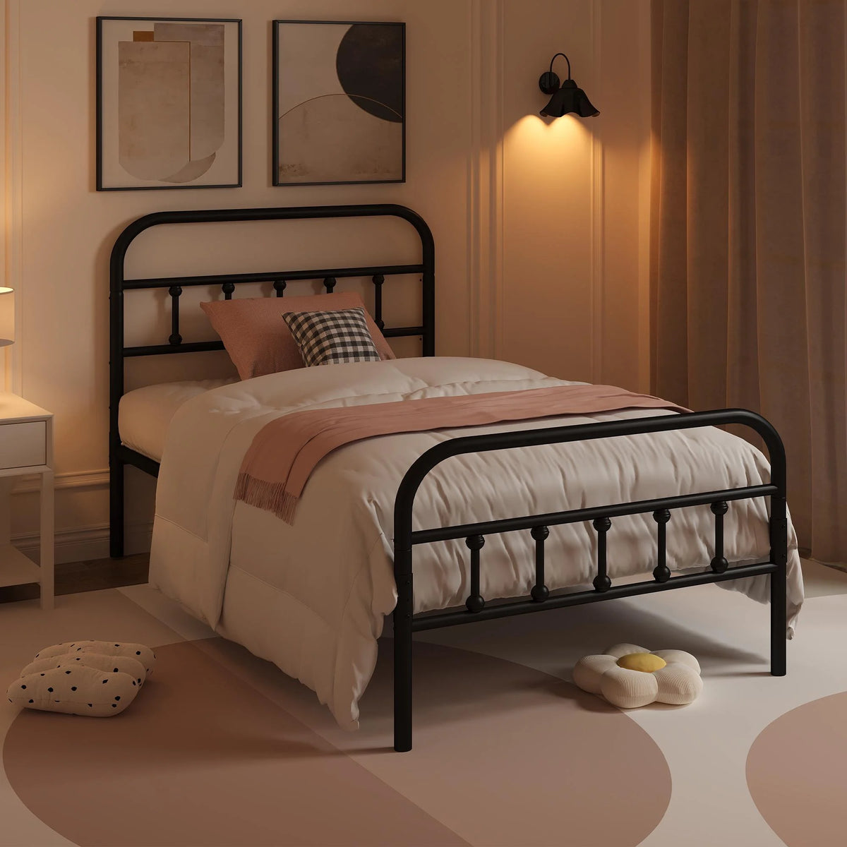 Full Size Metal Platform Bed Frame with Headboard X6850