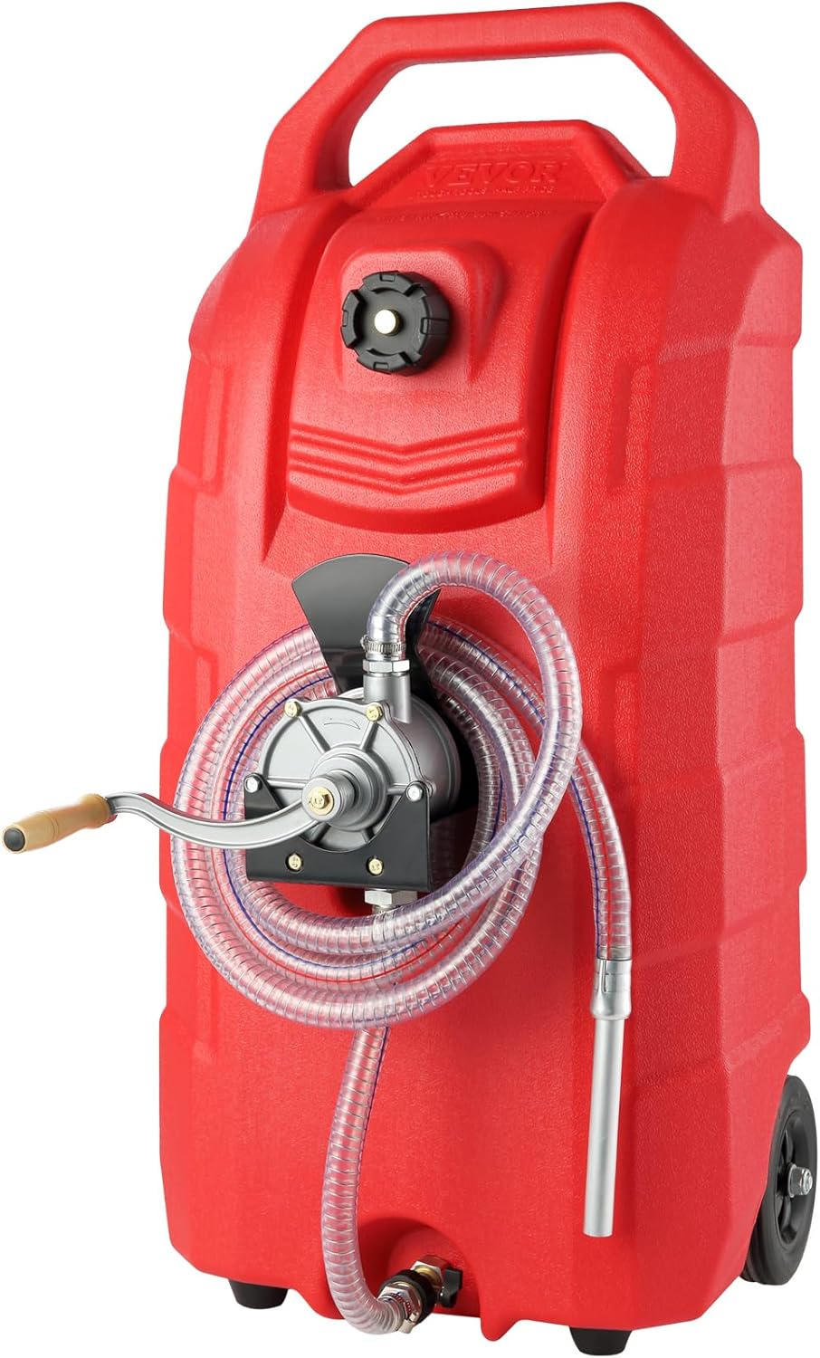 16 Gallon Fuel Caddy with Hand Pump Rubber Wheels M25526