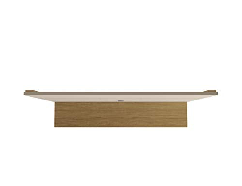 Off White and Cinnamon Floating Wall Entertainment Center S300