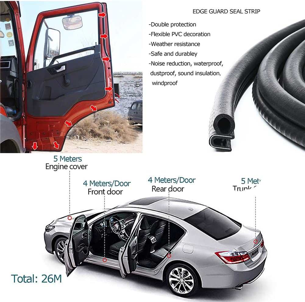10Ft EPDM Rubber Car Door Seal Strip E2527