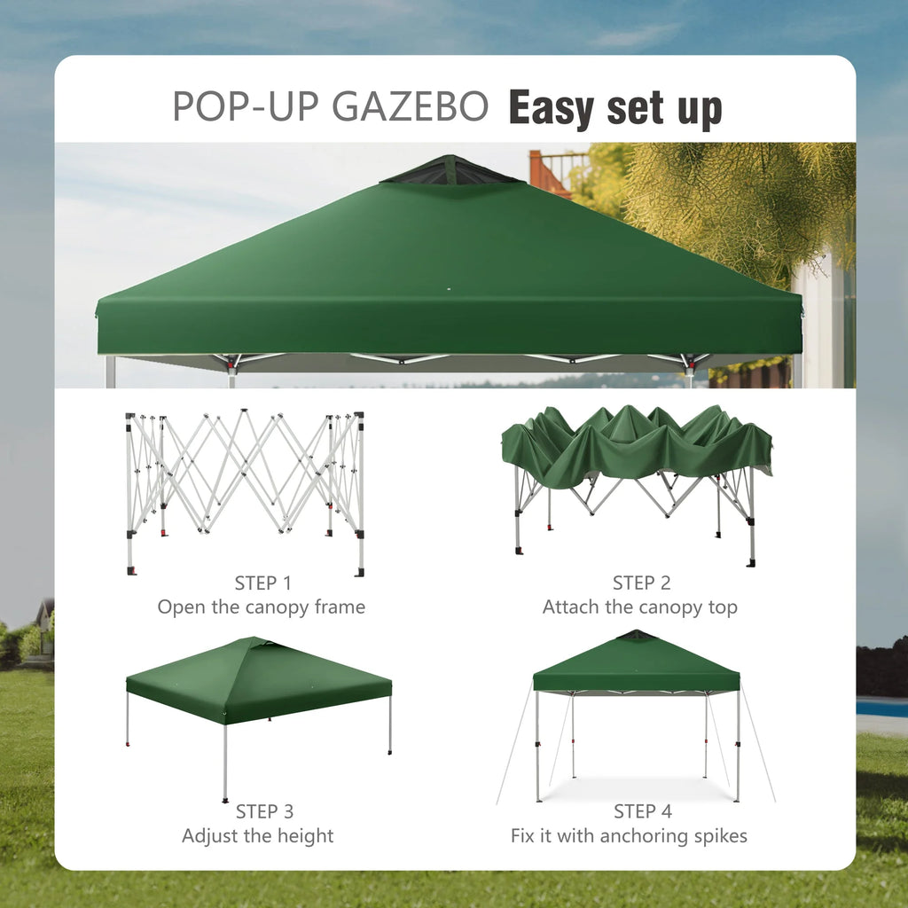 10'x 10' Pop up Canopy Tent with Roller Bag, Blue N473