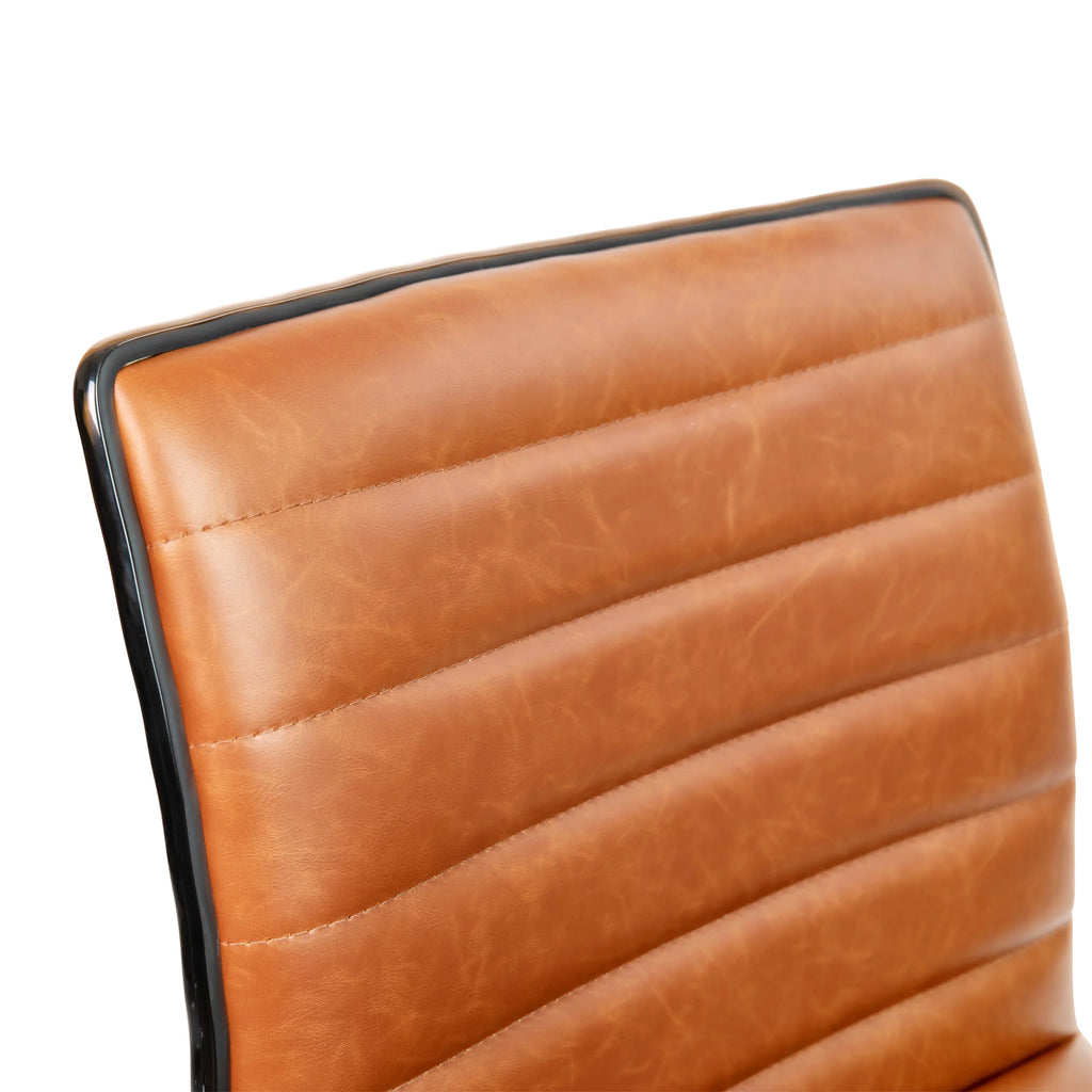 Brown Ribbed Swivel Task Office Chair Y3780