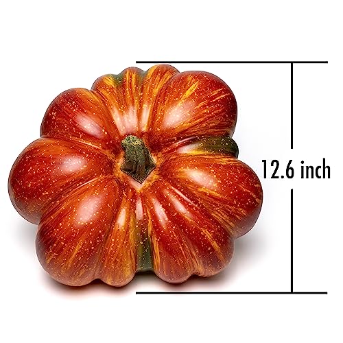 Large Artificial Pumpkin 12.6inch White Speckles J865381
