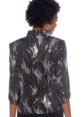 Sequin Mandarin Collar Twinset R547136