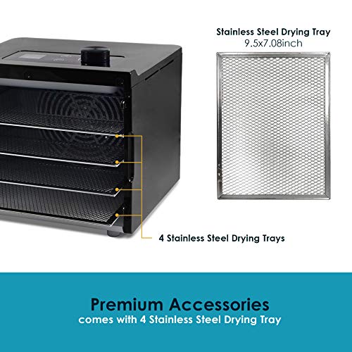 Stainless Steel Trays Food Dehydrator with Adjustable Temperature Controls H325242