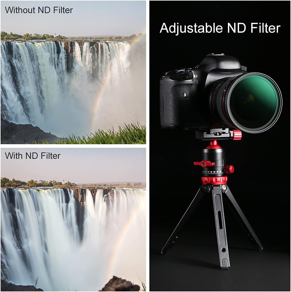 55mm Variable ND Filter ND8-ND128 (3-7 Stop) HD Hydrophobic VND Camera Lens Filter O934