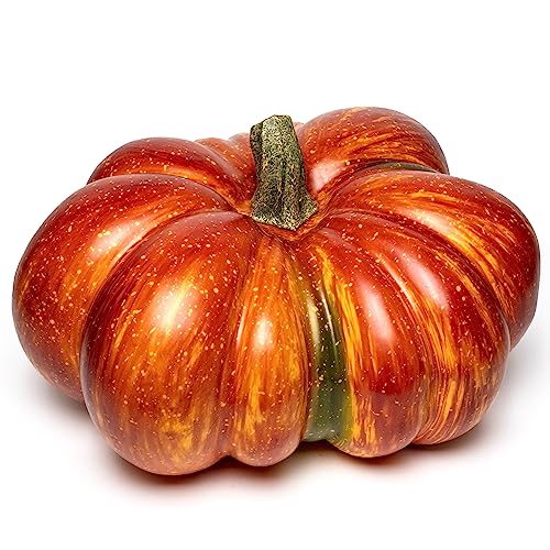 Large Artificial Pumpkin 12.6inch White Speckles J865381