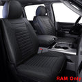Black Waterproof Faux Leather Front Seat Covers M8598