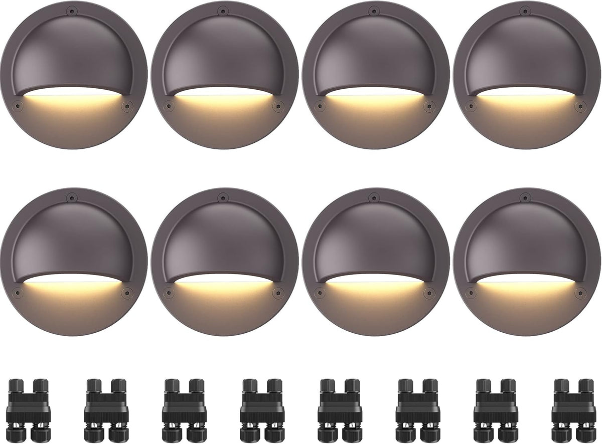 8 Pack 5W LED Low Voltage Deck Lights 3000K C627869