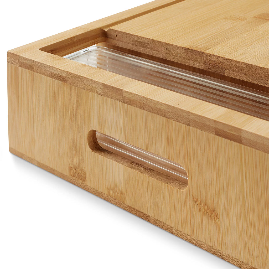 Bamboo Cutting Board with 4 Storage Trays and Lids L822