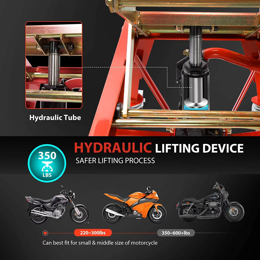 Heavy Duty Hydraulic Motorcycle Lift Table with 4 Wheels O671303