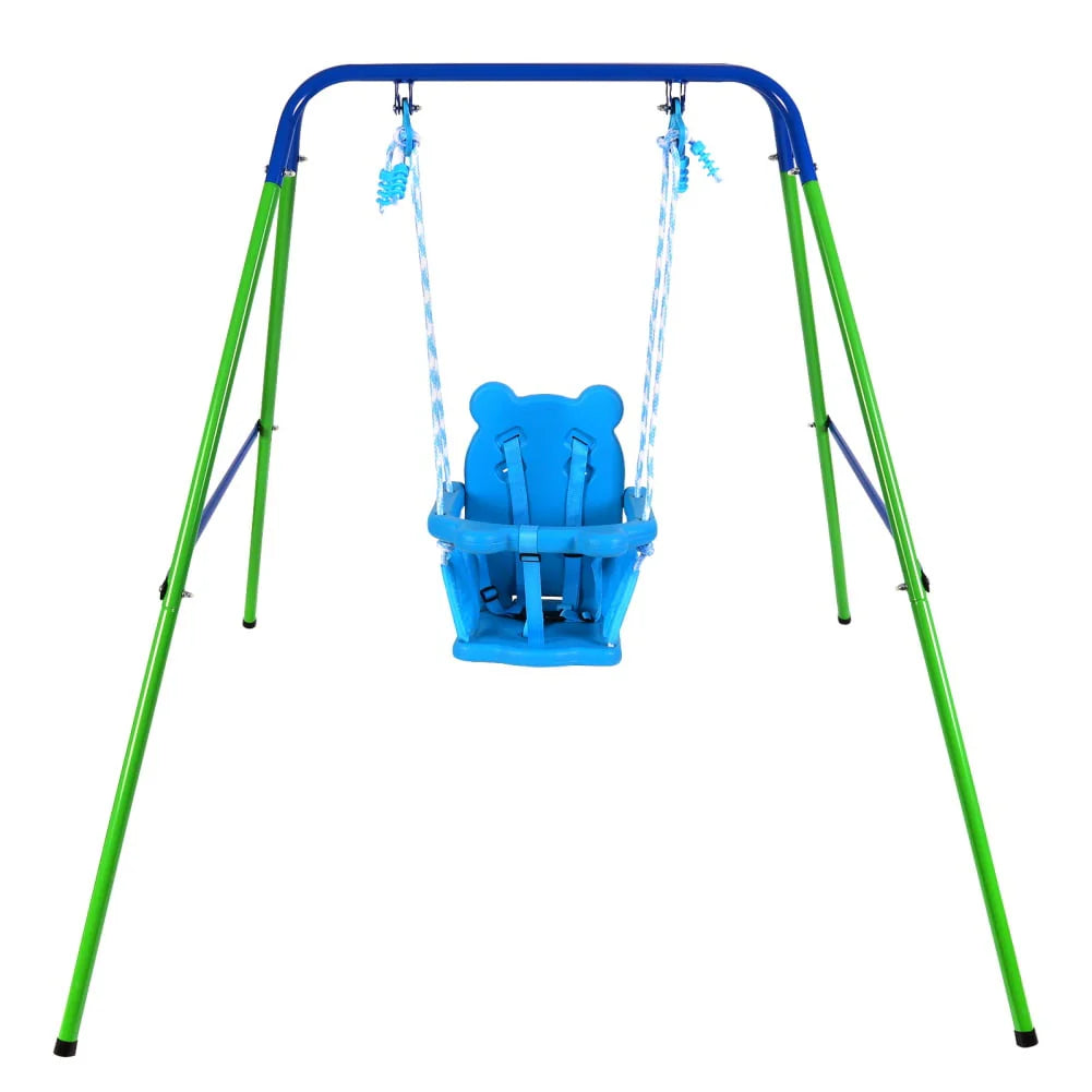 Folding Metal Toddler Swing Set with Safety Seat C4203