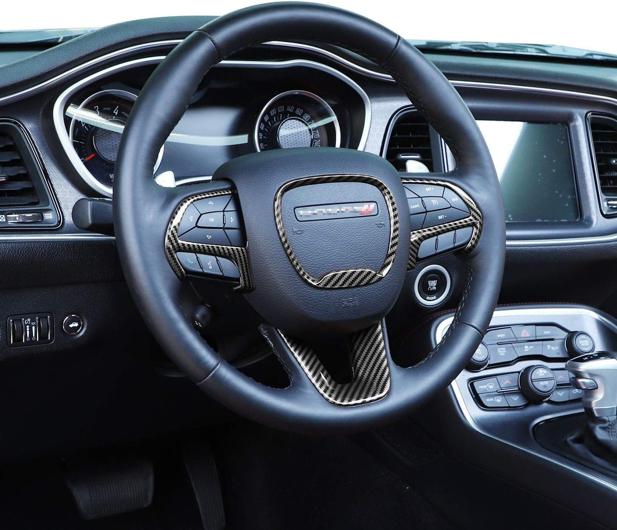 Red Carbon Fiber Texture Steering Wheel Trim X8304