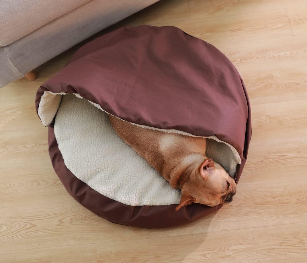 Coffee 25in Pack of 2 Shredded Memory Foam Pet Bed Cave N35203