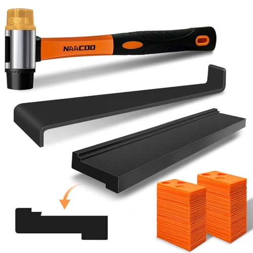 Tapping Block for Vinyl Plank Flooring with Notches, Pull Bar, 40Pcs Floor Spacers, Rubber Mallet P4448