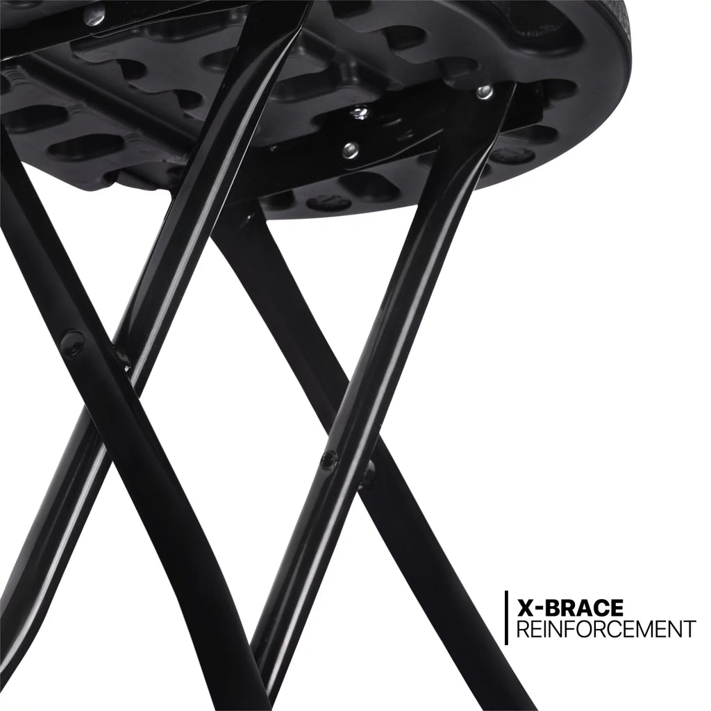 7 Pieces 5 FT Folding Round Table and Chair Set Black K27130