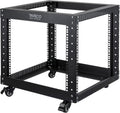 9U Open Frame Server Rack with Casters Black E25576