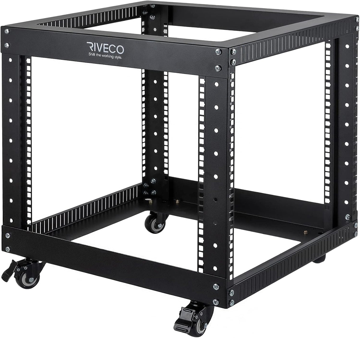9U Open Frame Server Rack with Casters Black E25576