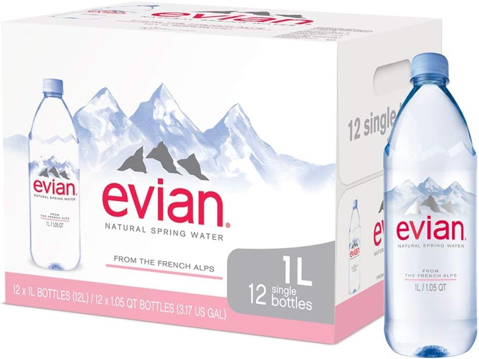 Natural Spring Water, 12 Bottles, 1 Liter C7895