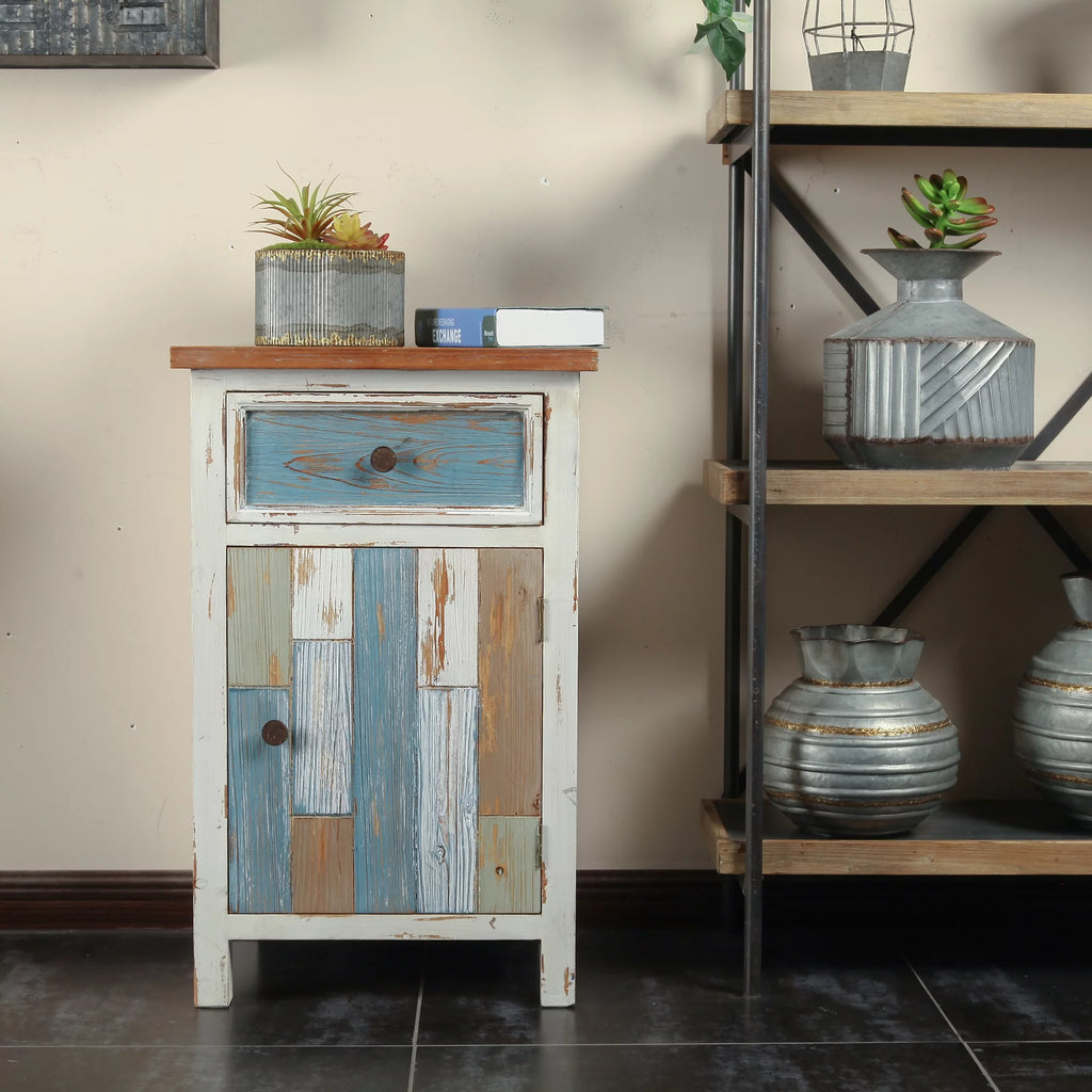 Rustic Multi-Color Small Console Cabinet F2877